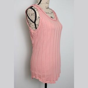 XCVI Wearables Women's Size Medium Slim Fit Pink Organic Cotton Blend Tank Top